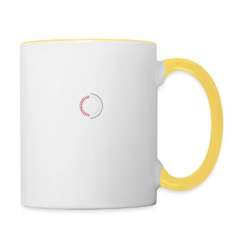 Geburtstags T-Shirt zum 50er! - Tasse zweifarbig - Weiß/Gelb - Rechts