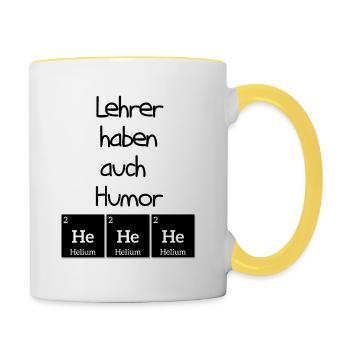 Teacher Humor Periodic Table Helium Gift - Contrasting Mug - white/yellow - Right