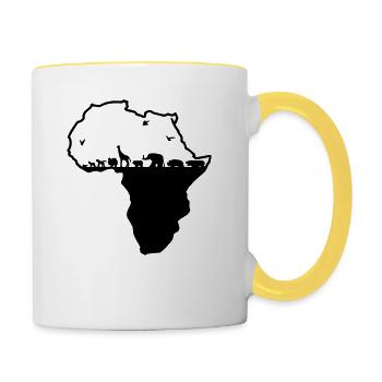 Afrique - Mug contrasté - blanc/jaune - Droite