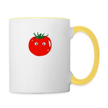 tomate - Mug contrasté - blanc/jaune - Droite
