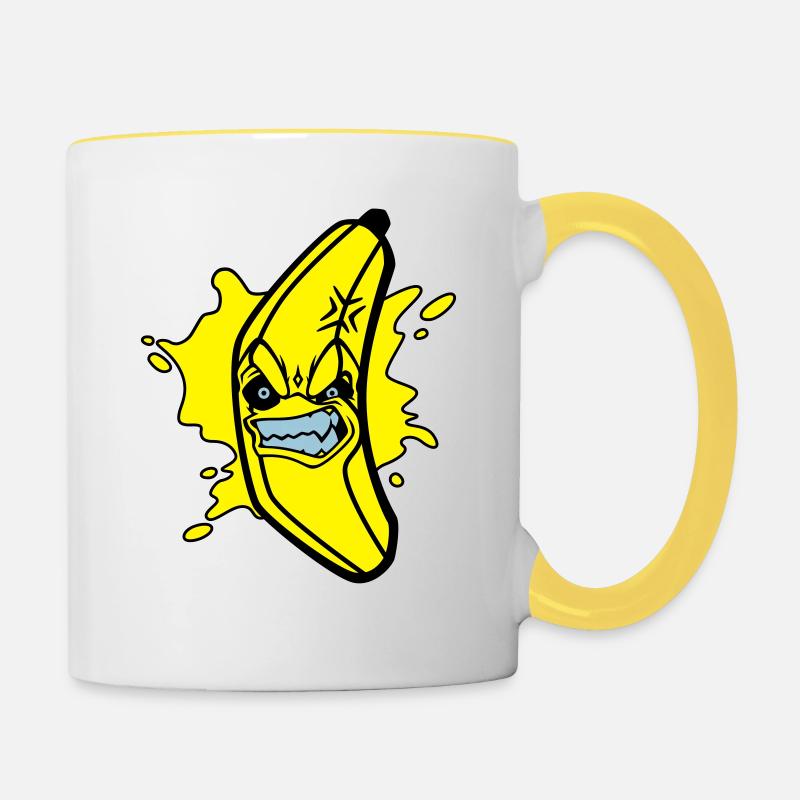 Angry banana - Contrasting Mug - white/yellow