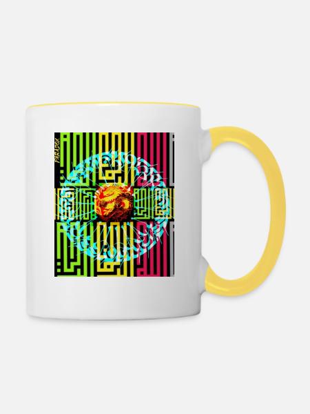 Dragon - Tasse zweifarbig - Weiß/Gelb