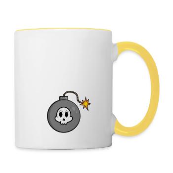 Bomben Design einfach Bombe Geschenkidee lustig - Tasse zweifarbig - Weiß/Gelb - Rechts