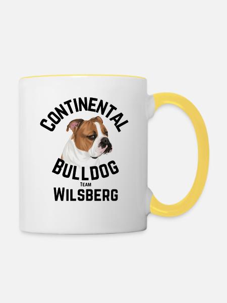 Continental Bulldog Team Wilsberg - Tasse zweifarbig - Weiß/Gelb