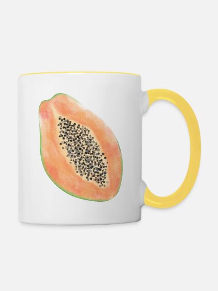 PAPAYA FRUCHT - Tasse zweifarbig - Weiß/Gelb