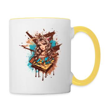 Sweet Lady - Contrasting Mug - white/yellow - Right