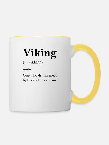 Wikinger Definition - Tasse zweifarbig - Weiß/Gelb