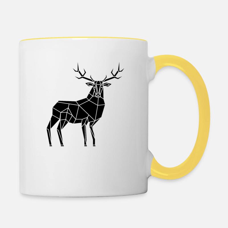 Cerf - Mug contrasté - blanc/jaune