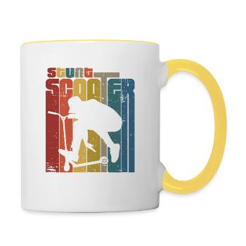 scooter rétro - Mug contrasté - blanc/jaune - Droite