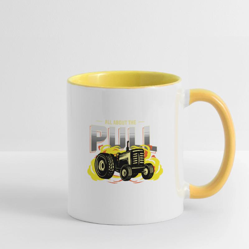 tractor pulling, tractor pulling tractor, racing, Contrasting Mug