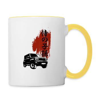Jimny 4x4 Offroad Descendant of the Samurai - Contrasting Mug - white/yellow - Right