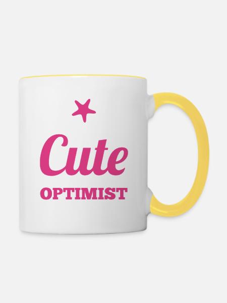 Geschenkidee Enkelin - Tasse zweifarbig - Weiß/Gelb