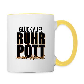 Bonne chance ! Ruhrpott - Ma patrie - Mug contrasté - blanc/jaune - Droite
