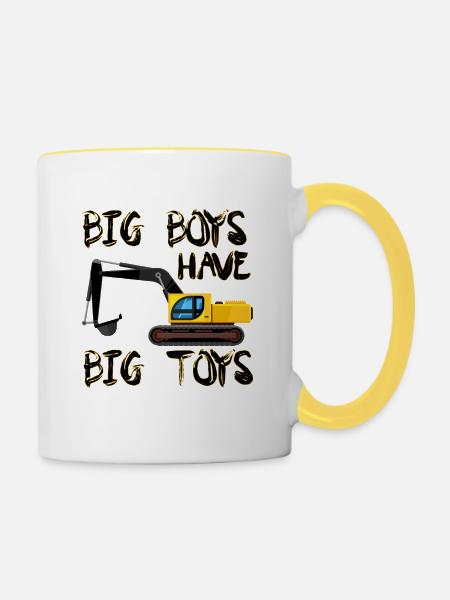 Bagger - Tasse zweifarbig - Weiß/Gelb