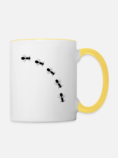 Ameise - Tasse zweifarbig - Weiß/Gelb
