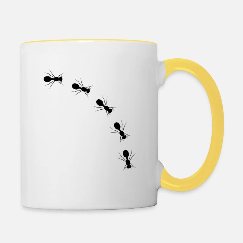 Ameise - Tasse zweifarbig - Weiß/Gelb