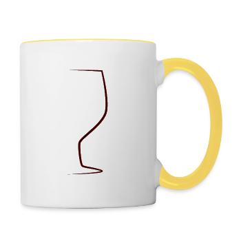 Le vin - Mug contrasté - blanc/jaune - Droite