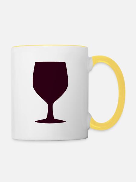 Wein - Tasse zweifarbig - Weiß/Gelb