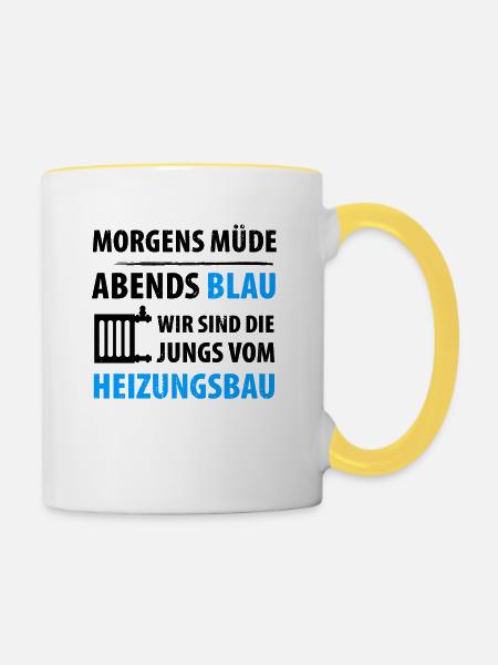 Klempner - Tasse zweifarbig - Weiß/Gelb