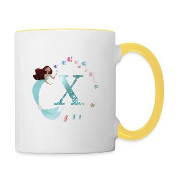 Customizable Monogram Z Mermaid - Contrasting Mug - white/yellow - Right