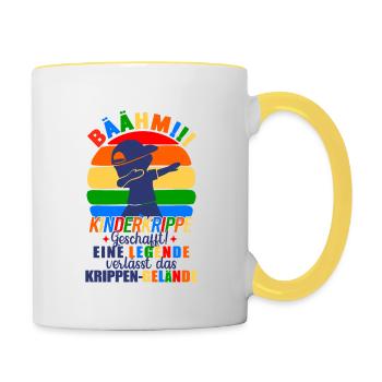 Kinderkrippe Geschafft Eine Legende Verlässt - Tasse zweifarbig - Weiß/Gelb - Rechts