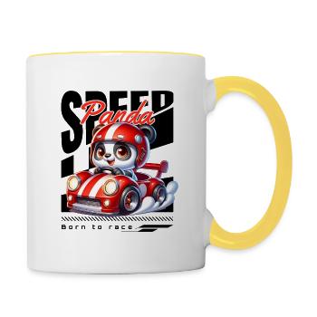 Speed Panda Racing - Contrasting Mug - white/yellow - Right