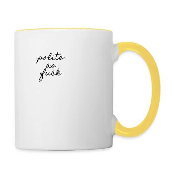 Poli comme F * ck - Mug contrasté - blanc/jaune - Droite