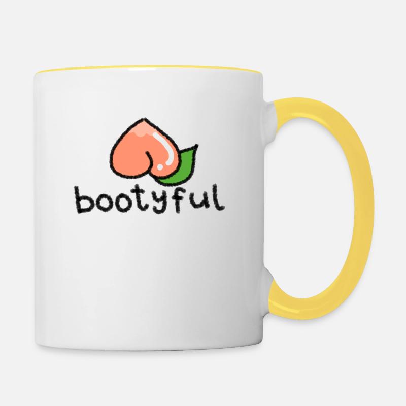 bootyful - Contrasting Mug - white/yellow