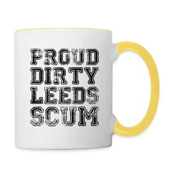 fière racaille sale leeds Citation Graphique - Mug contrasté - blanc/jaune - Droite