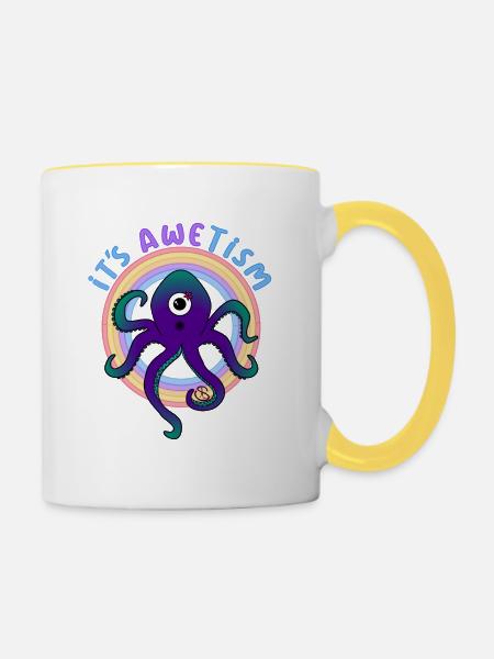 Awesome With Autism - Tasse zweifarbig - Weiß/Gelb