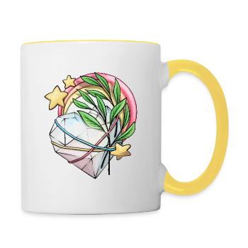 Ein Herz aus Kristall - Tasse zweifarbig - Weiß/Gelb - Rechts