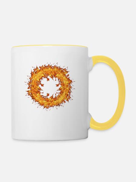 Cerchio di fuoco - Tasse zweifarbig - Weiß/Gelb