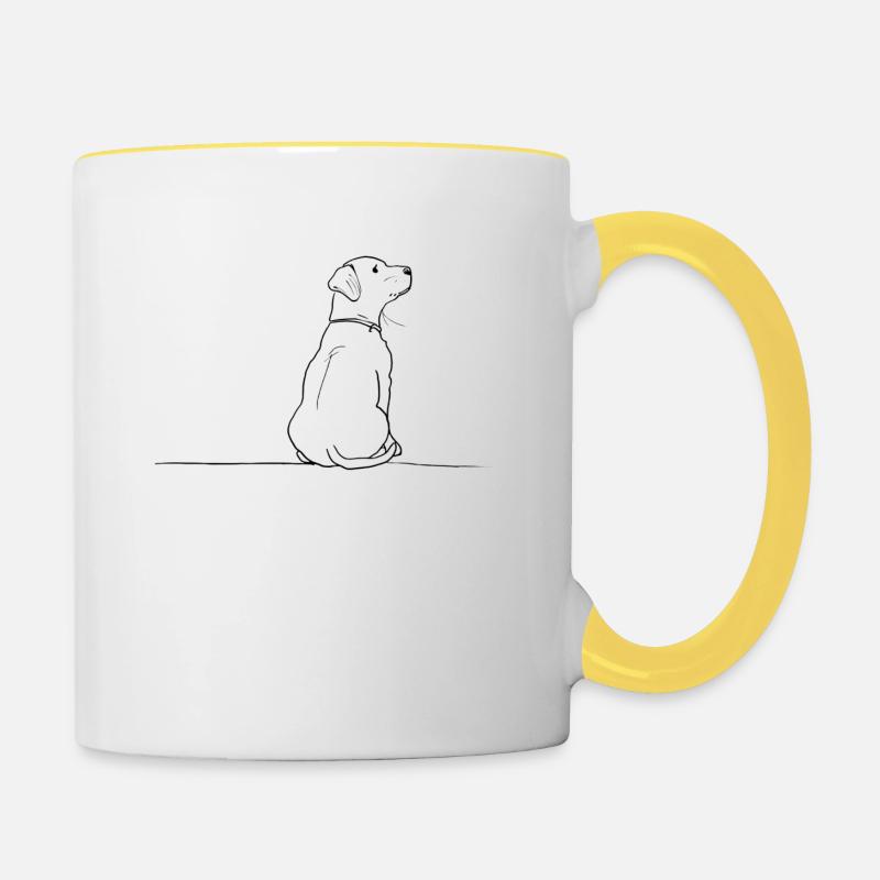 Dog doodle - Contrasting Mug - white/yellow