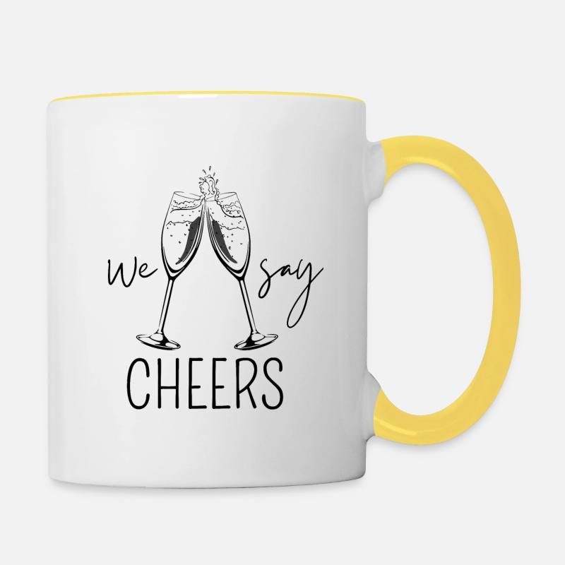 Nous disons santé - Mug contrasté - blanc/jaune