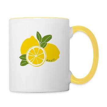 Amalfi "Zitronen" - Tasse zweifarbig - Weiß/Gelb - Rechts