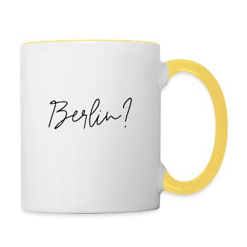 Berlin? - Tasse zweifarbig - Weiß/Gelb - Rechts