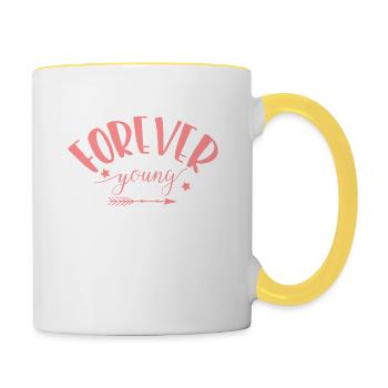 forever_young - Tasse zweifarbig - Weiß/Gelb - Rechts