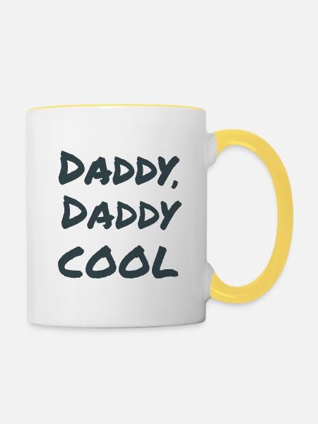 Daddy, Daddy cool! - Tasse zweifarbig - Weiß/Gelb