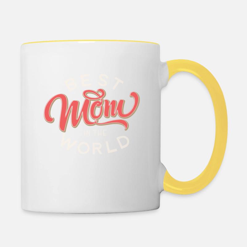 Best mom 3 - Contrasting Mug - white/yellow