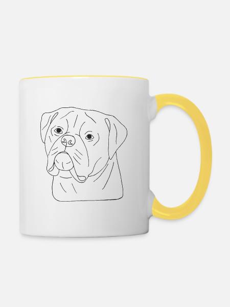 Old English Bulldog - Tasse zweifarbig - Weiß/Gelb