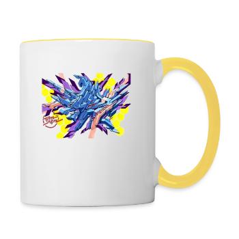 Street art - Mug contrasté - blanc/jaune - Droite