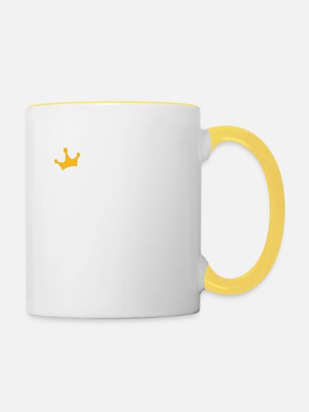 Koffein Queen - Tasse zweifarbig - Weiß/Gelb