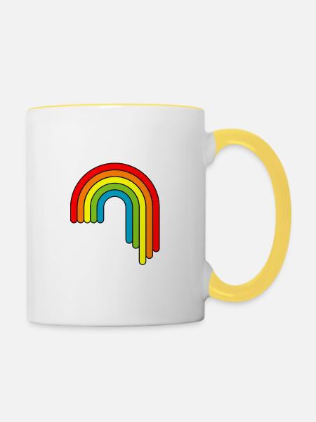 Regenbogen Rainbow - Tasse zweifarbig - Weiß/Gelb