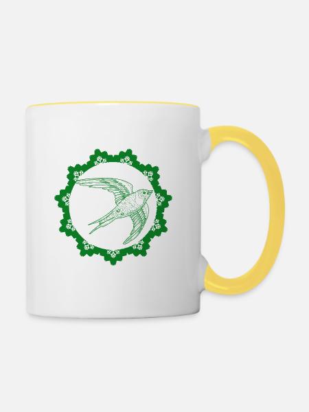Vogel - Naturschutz Tierfreund - Tasse zweifarbig - Weiß/Gelb