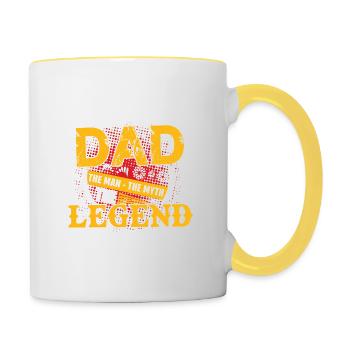 Dad The Man The Myth The Legend - Contrasting Mug - white/yellow - Right