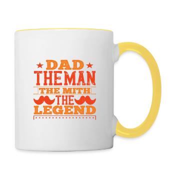 Dad The Man The Myth The Legend - Contrasting Mug - white/yellow - Right