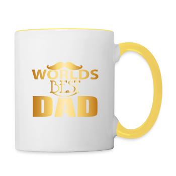 Le meilleur papa du monde - le meilleur papa du monde - - Mug contrasté - blanc/jaune - Droite