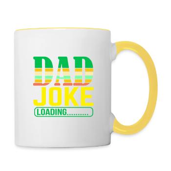 Dad Joke loading Be dad's shirt Gift idea - Contrasting Mug - white/yellow - Right