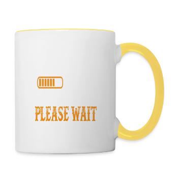 Dad Joke loading Be dad's shirt Gift idea - Contrasting Mug - white/yellow - Right