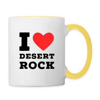 I love desert rock - Contrasting Mug - white/yellow - Right
